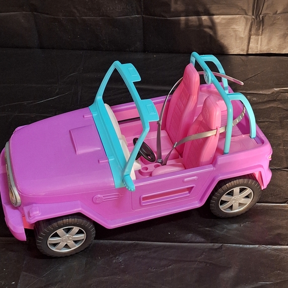 Vibrant Pink and Blue Barbie Jeep - Picture 2 of 5